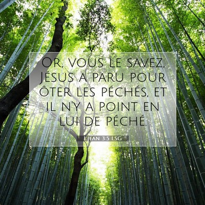 1 Jean 3:5 LSG Image du verset biblique
