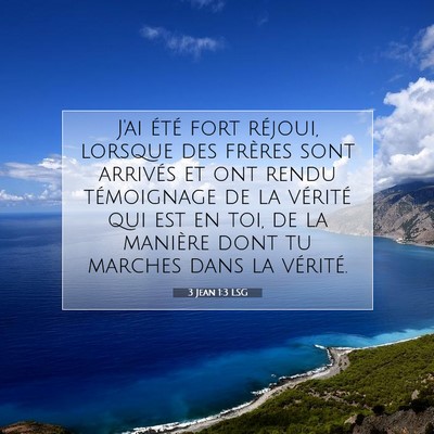 3 Jean 1:3 LSG Image du verset biblique