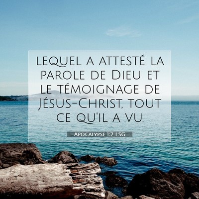 Apocalypse 1:2 Verset biblique expliqué