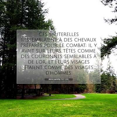 Apocalypse 9:7 LSG Image du verset biblique